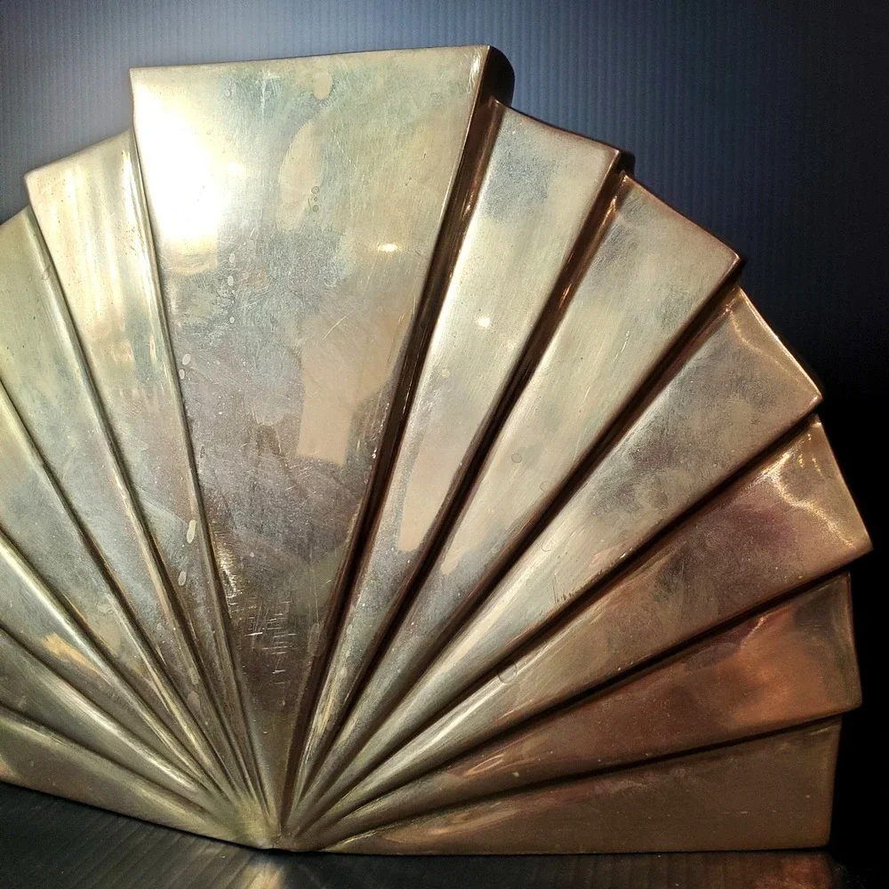 Rosenthal‎ Netter Brass Fan Vase Art Deco MCM 60s 70s 80s Hollywood Regency
